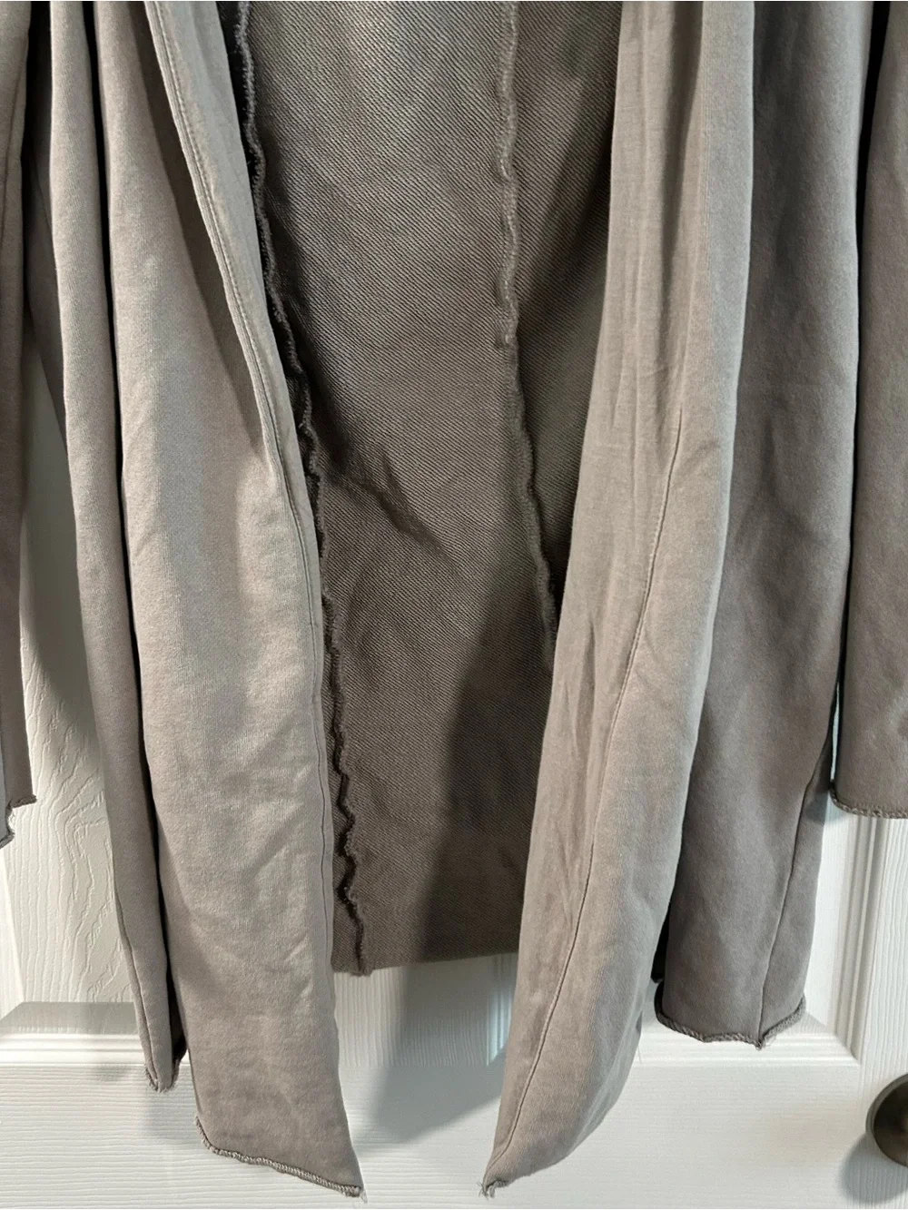 H&M Men’s Hooded Open-Front Long Hooded Cardigan - Gray